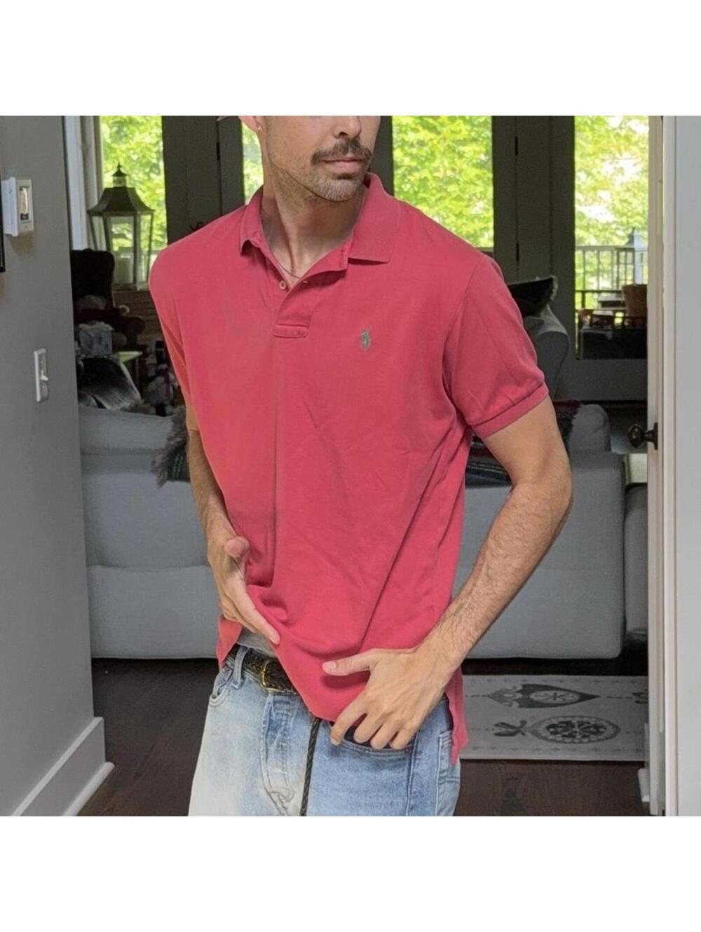 ❤️ Polo Ralph Lauren Faded Red Classic Pony Polo Shirt Size Small